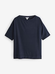 Navy Relaxed Fit Premium Modal Boxy T-Shirt - Image 6 of 8