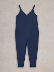 White Stuff Blue Selina Jersey Jumpsuit - Image 5 of 6
