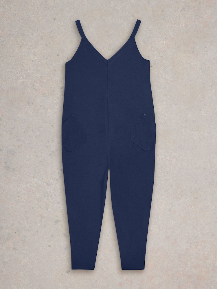 White Stuff Blue Selina Jersey Jumpsuit - Image 5 of 6