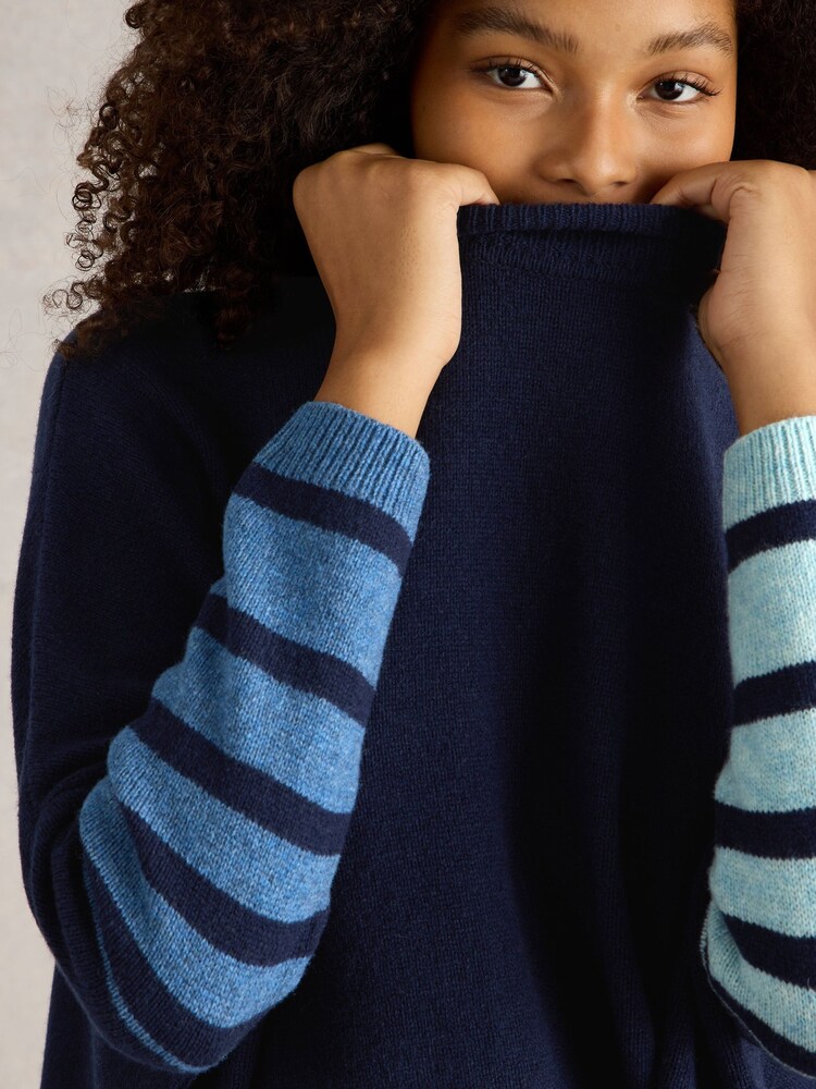 White Stuff Blue Ivy Side Slit Throw On Poncho - Image 4 of 6