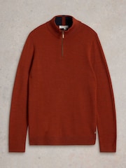 White Stuff Orange Newport Merino Funnel Jumper - Image 5 of 6