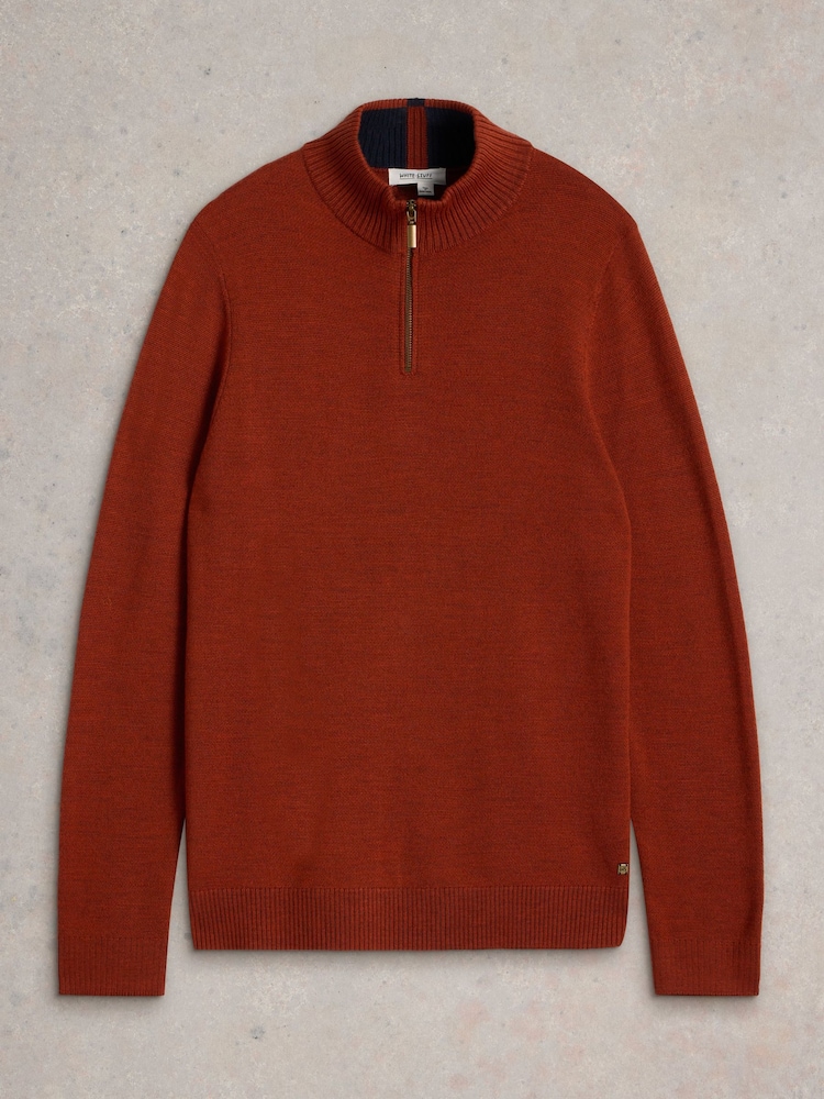 White Stuff Orange Newport Merino Funnel Jumper - Image 5 of 6