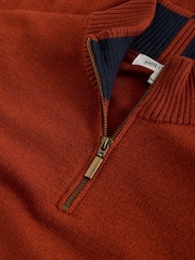 White Stuff Orange Newport Merino Funnel Jumper - Image 6 of 6