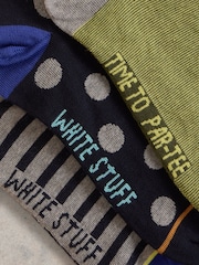 White Stuff Green Sporty Chap Ankle Socks 3 Pack - Image 2 of 2