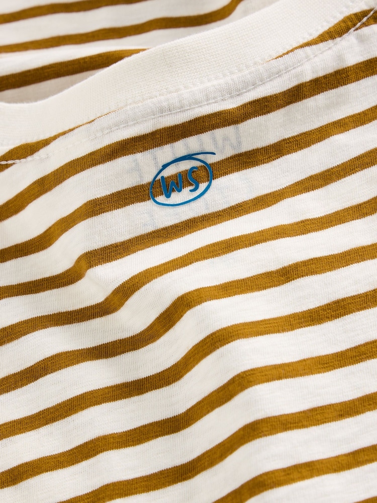 White Stuff Natural 100% Cotton Abersoch Stripe Short Sleeve T-Shirt - Image 6 of 6