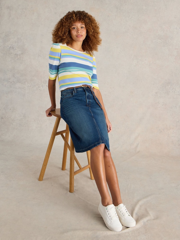 White Stuff Blue Scarlett Denim Skirt - Image 3 of 6
