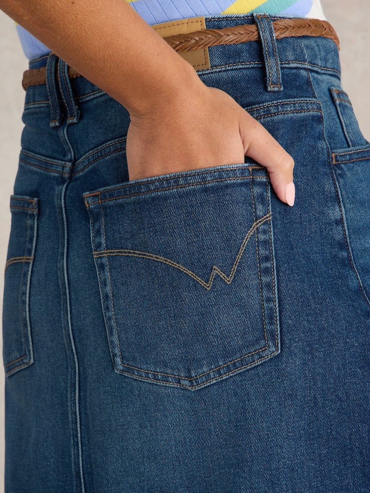 White Stuff Blue Scarlett Denim Skirt - Image 4 of 6