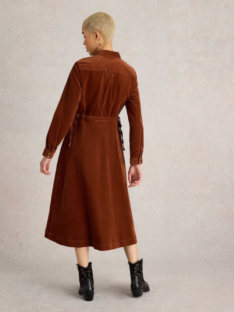 White Stuff Brown Jade Cord Shirt Dress - Image 2 of 6 White Stuff Brown Jade Cord Shirt Dress - Image 2 of 6