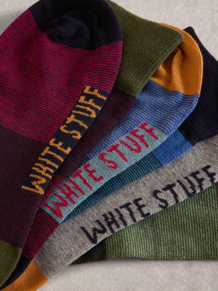 White Stuff Blue Striped Ankle Socks 3 Pack - Image 2 of 2 White Stuff Blue Striped Ankle Socks 3 Pack - Image 2 of 2