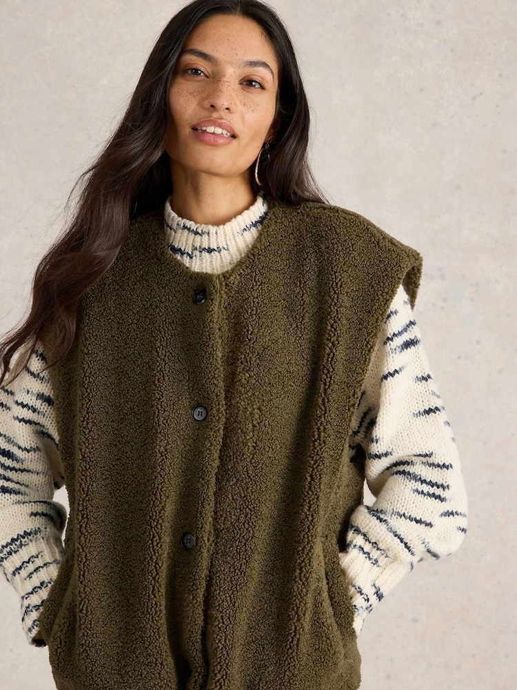 White Stuff Green Borg Gilet - Image 1 of 6