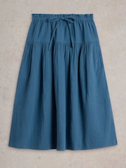 White Stuff Blue Seema Double Cloth Skirt - Image 5 of 6