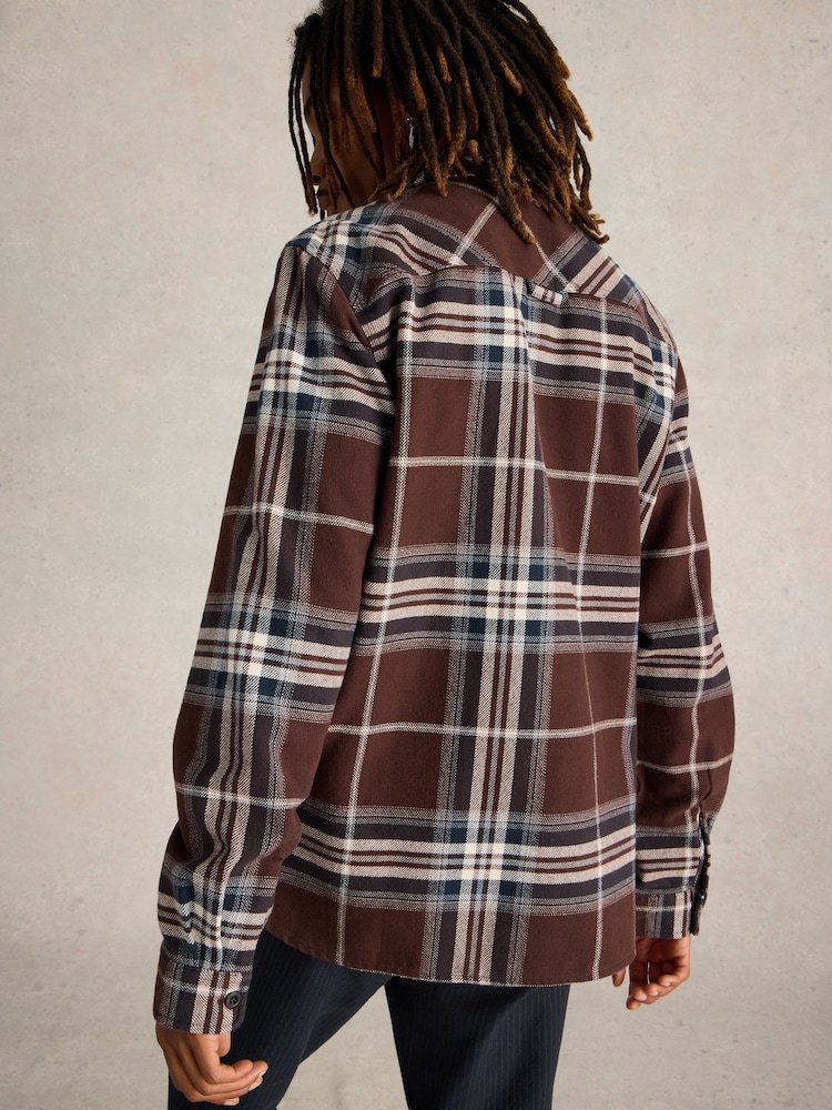 White Stuff Brown Darwen Check Overshirt - Image 2 of 6 White Stuff Brown Darwen Check Overshirt - Image 2 of 6