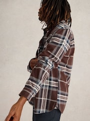 White Stuff Brown Darwen Check Overshirt - Image 3 of 6