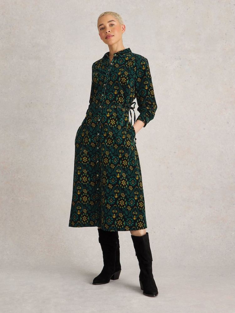 White Stuff Black Jade Cord Shirt Dress - Image 1 of 6