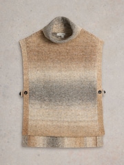 White Stuff Natural Spacedye Knitted Poncho - Image 5 of 6