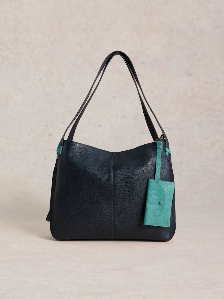 White Stuff Blue Hettie Leather Tote Bag - Image 1 of 5