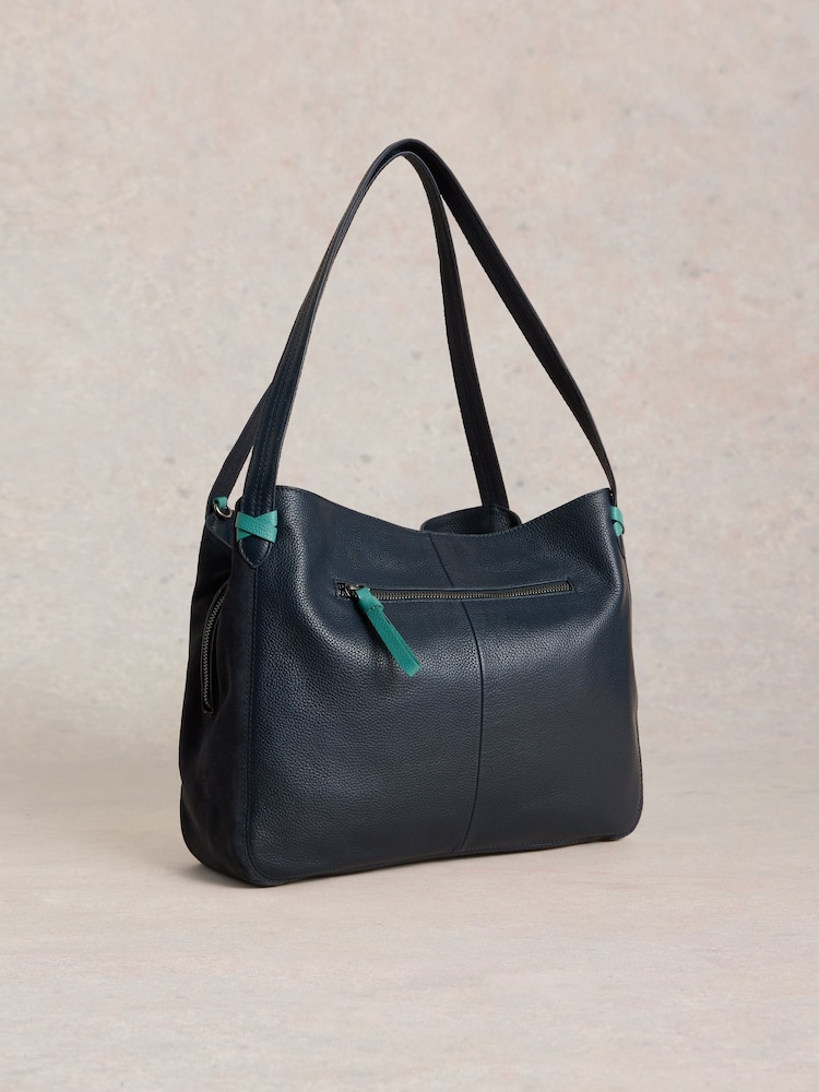 White Stuff Blue Hettie Leather Tote Bag - Image 2 of 5 White Stuff Blue Hettie Leather Tote Bag - Image 2 of 5