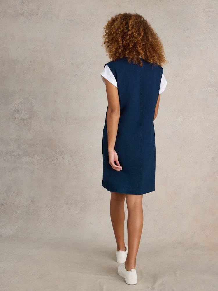 White Stuff Blue Maple Denim Jersey Pinny Dress - Image 2 of 6