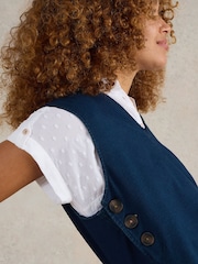 White Stuff Blue Maple Denim Jersey Pinny Dress - Image 4 of 6