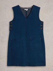 White Stuff Blue Maple Denim Jersey Pinny Dress - Image 5 of 6