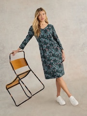 White Stuff Green Tallie Jersey Dress - Image 3 of 6