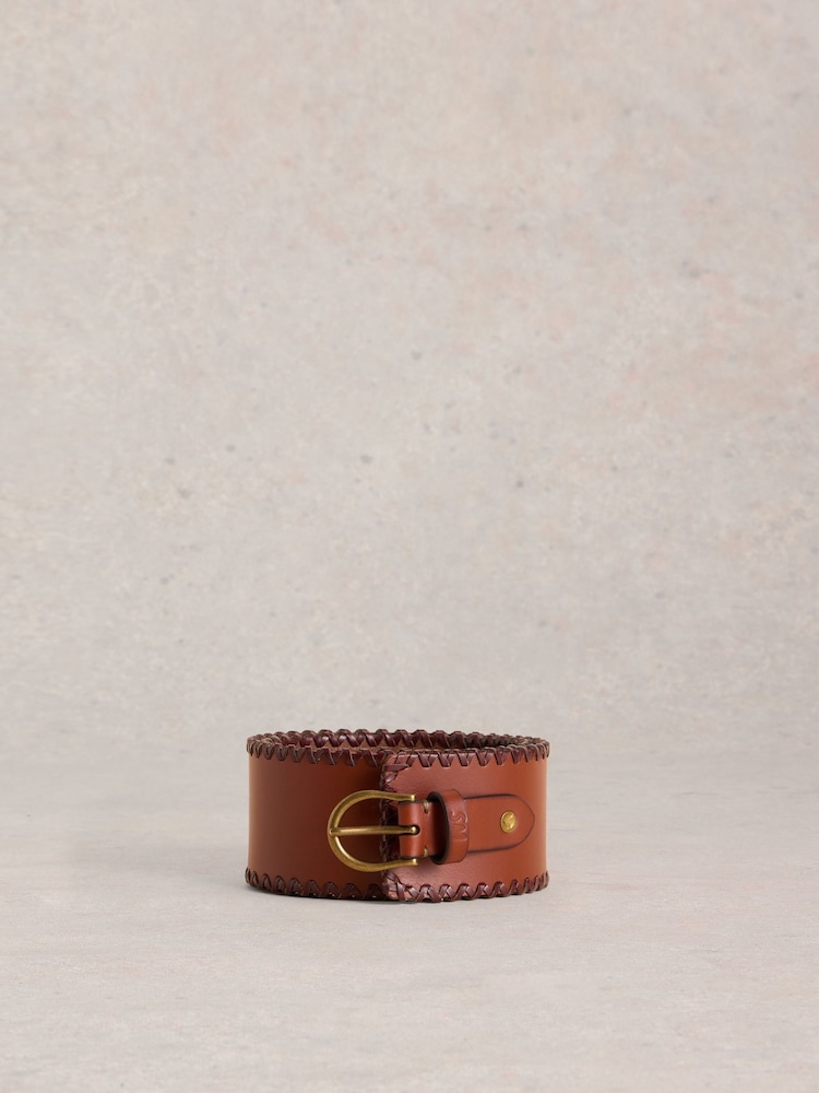 White Stuff Brown Leather Cinch Waist Belt - Image 2 of 3 White Stuff Brown Leather Cinch Waist Belt - Image 2 of 3