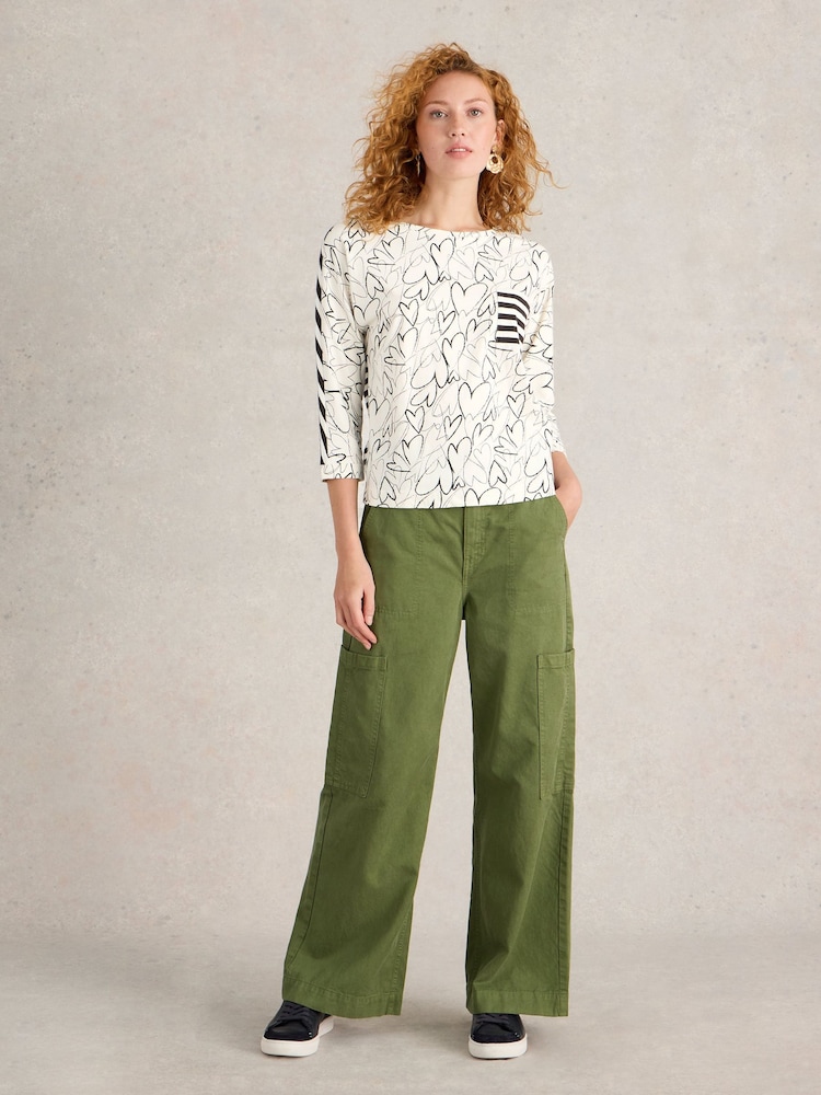 White Stuff White 100% Cotton Demi Dolman Top - Image 1 of 6