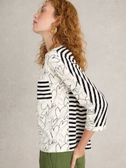 White Stuff White 100% Cotton Demi Dolman Top - Image 3 of 6