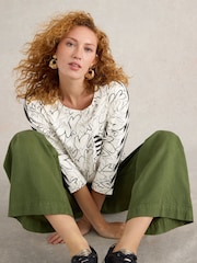 White Stuff White 100% Cotton Demi Dolman Top - Image 4 of 6