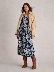 White Stuff Blue Skylar Midi Dress - Image 1 of 6