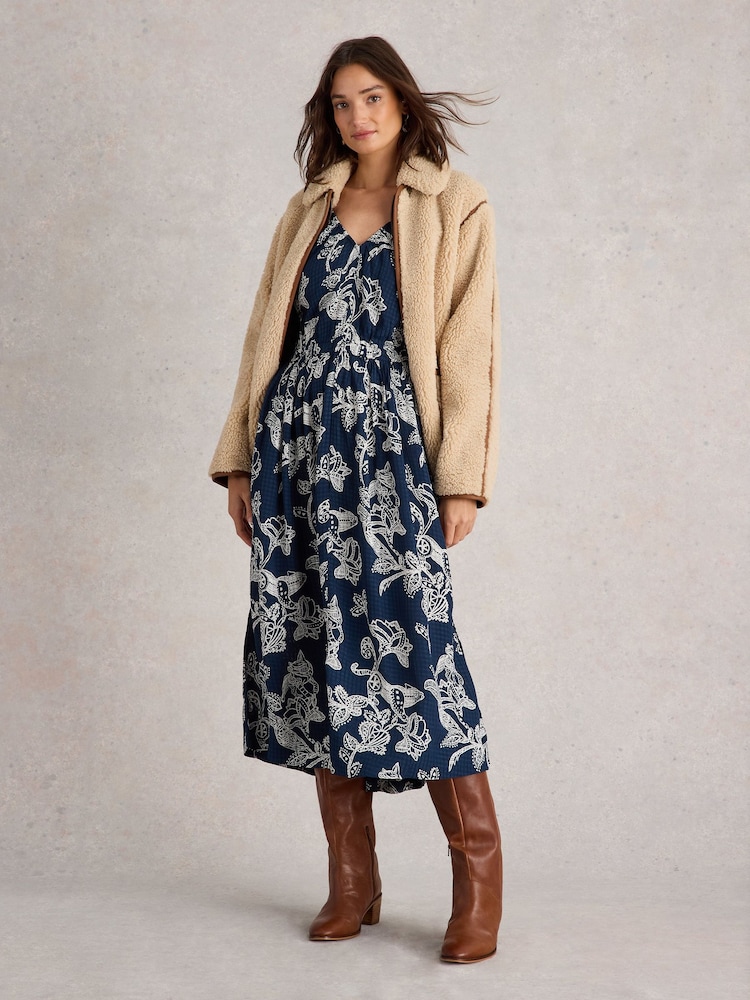 White Stuff Blue Skylar Midi Dress - Image 1 of 6