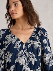 White Stuff Blue Skylar Midi Dress - Image 4 of 6