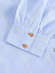 White Stuff Blue Laurel Longline Cotton Shirt - Image 6 of 6