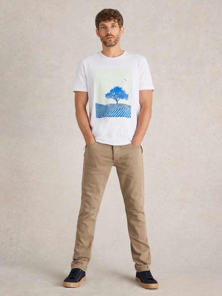 White Stuff White 100% Cotton Tree Graphic T-Shirt - Image 1 of 1 White Stuff White 100% Cotton Tree Graphic T-Shirt - Image 1 of 1