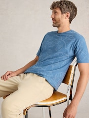 White Stuff Blue Floral Printed T-Shirt - Image 3 of 6
