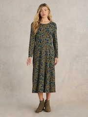 White Stuff Blue Madeline Jersey Dress - Image 1 of 6
