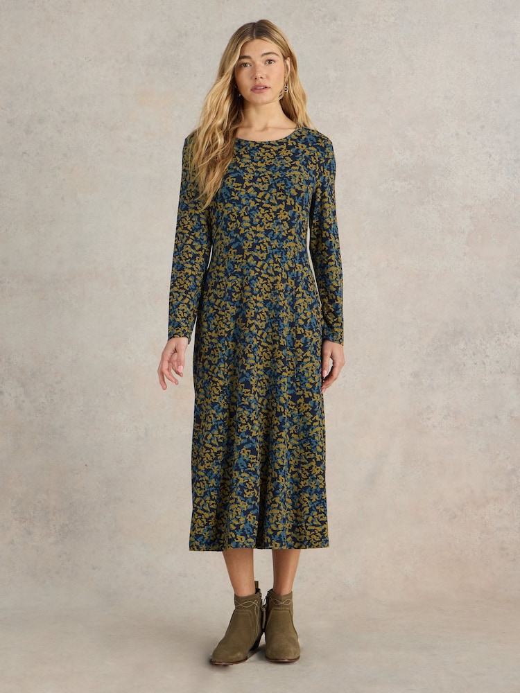 White Stuff Blue Madeline Jersey Dress - Image 1 of 6