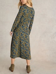 White Stuff Blue Madeline Jersey Dress - Image 2 of 6