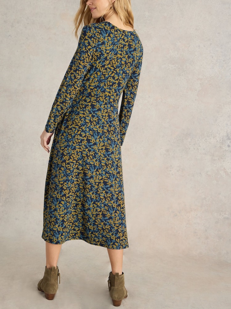 White Stuff Blue Madeline Jersey Dress - Image 2 of 6