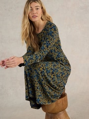 White Stuff Blue Madeline Jersey Dress - Image 3 of 6