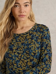 White Stuff Blue Madeline Jersey Dress - Image 4 of 6
