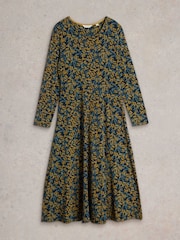 White Stuff Blue Madeline Jersey Dress - Image 5 of 6