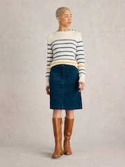 White Stuff Green Melody Organic Cord Skirt - Image 1 of 6