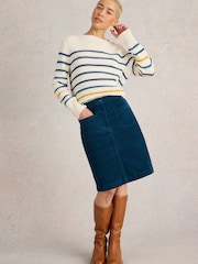 White Stuff Green Melody Organic Cord Skirt - Image 3 of 6