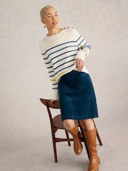 White Stuff Green Melody Organic Cord Skirt - Image 4 of 6