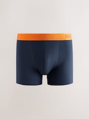 Navy Bright Contrast Waistband Rich Trunk Boxers 10 Pack - Image 2 of 14