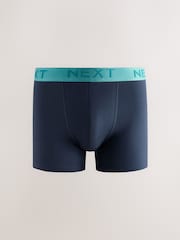 Navy Bright Contrast Waistband Rich Trunk Boxers 10 Pack - Image 3 of 14