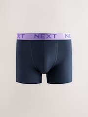 Navy Bright Contrast Waistband Rich Trunk Boxers 10 Pack - Image 5 of 14
