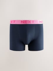 Navy Bright Contrast Waistband Rich Trunk Boxers 10 Pack - Image 7 of 14