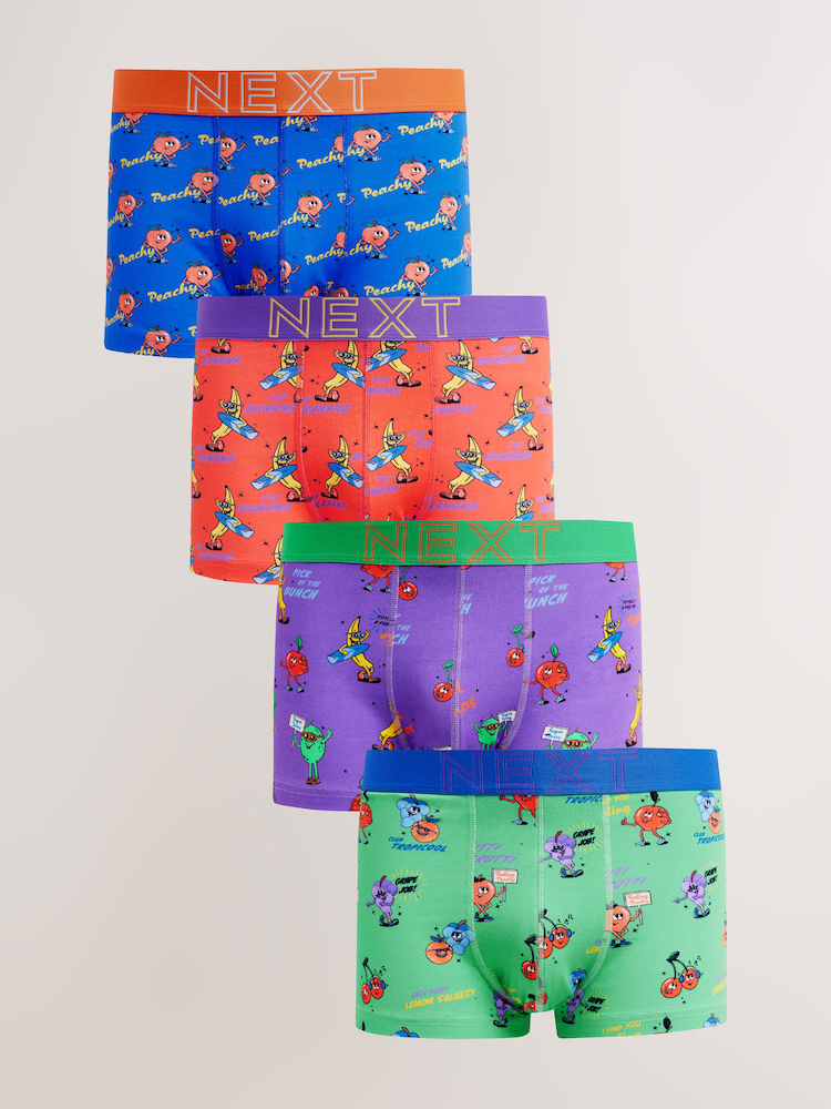 Bright Blue/Green Fruit Print Hipsters Boxers 4 Pack - Image 1 of 10